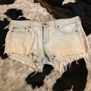 Jean Shorts with Crochet